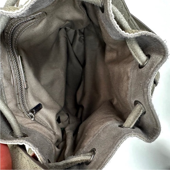 Sam Edelman Fifi Taupe Suede Fringe Crossbody Bucket Bag - Picture 8 of 10